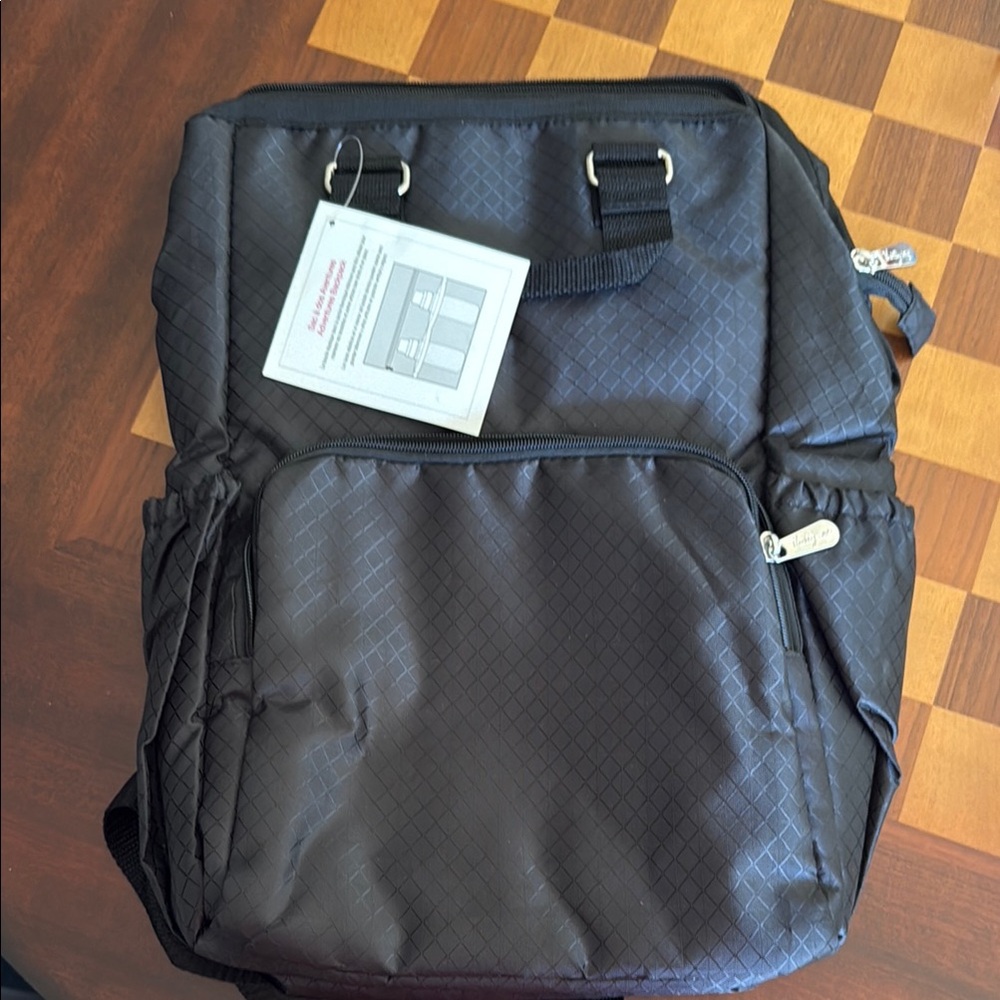 Thirty-One Black Backpack with Modern Geometric Design